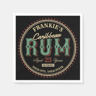 Guardanapo De Papel Bar de Etiqueta de Rum de Caribe Personalizado