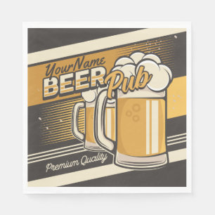 Guardanapo De Papel Bar de Pub de Cerveja Fria Personalizada Premium