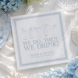 Guardanapo De Papel Bar de Recepção de Casamento Coquetel Azul Costeir
