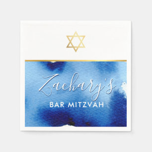 Guardanapo De Papel BAR MITZVAH - Cor da água azul inteligente