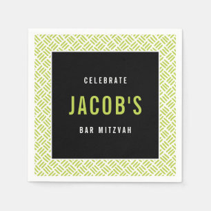 Guardanapo De Papel BAR MITZVAH limão preto da grelha metálica moderna