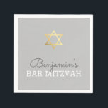 Guardanapo De Papel BAR PERSONALIZADO Mitzvah, cinza moderno de estrel<br><div class="desc">por kat massard >> WWW.SIMPLYSWEETPAPERIE.COM <<<</div>