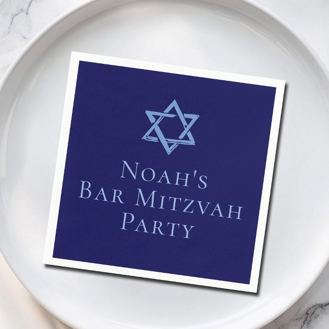 Guardanapo De Papel Bar Real Mitzvah - Estrela do Partido de David (Criador carregado)