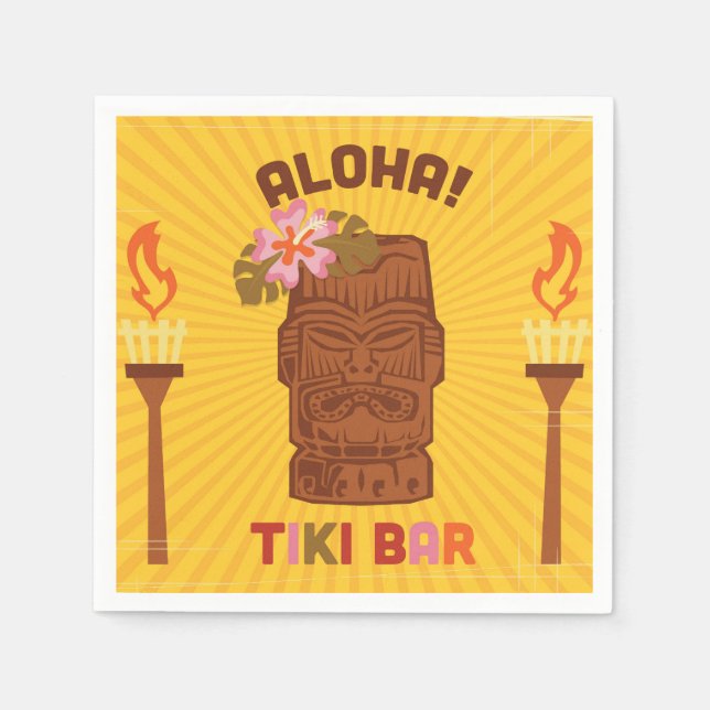 Guardanapo De Papel Bar Retro Style Aloha Tiki (Frente)