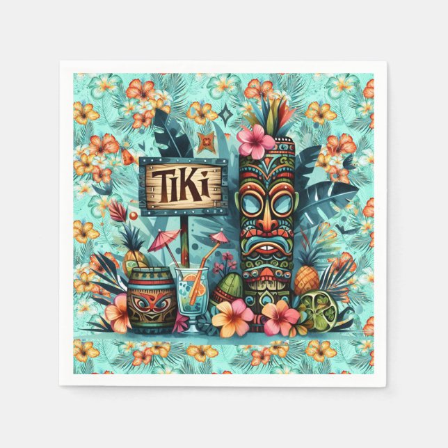 Guardanapo De Papel Bar Tiki Tropical (Frente)