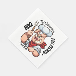 Guardanapo De Papel Barbecue Pig Pickin' Napkin