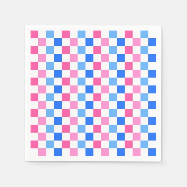 Guardanapo De Papel Barbie goes to the ocean checkerboard pattern (Frente)