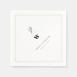 Guardanapo De Papel Bares Clássicos Monograma de Casamento Moderno