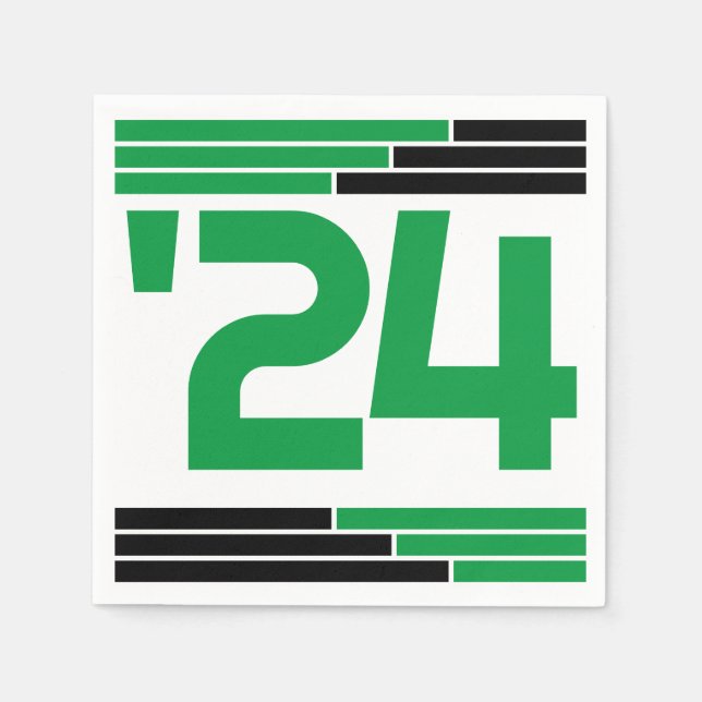 Guardanapo De Papel Bares verdes e negros Classe de Partido de Formand (Frente)