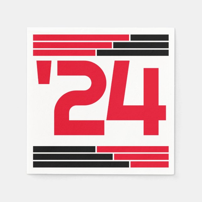 Guardanapo De Papel Bares Vermelho e Preto Classe do Partido Formando  (Frente)