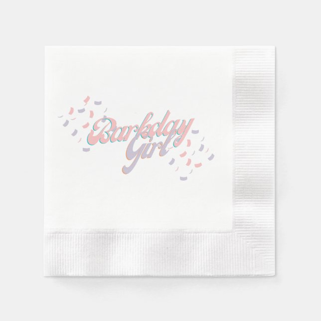 Guardanapo De Papel Barkday Girl Paper Napkin (Frente)
