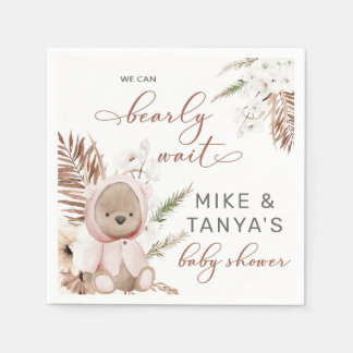 Guardanapo De Papel Barly wait boho urso chá de fraldas guardanapos.
