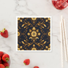 Guardanapo De Papel "Barockes Ornament-Muster in Gold und Schwarz" Dec