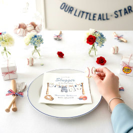 Guardanapo De Papel Baseball Baby Shower Napkins for Little Slugger
