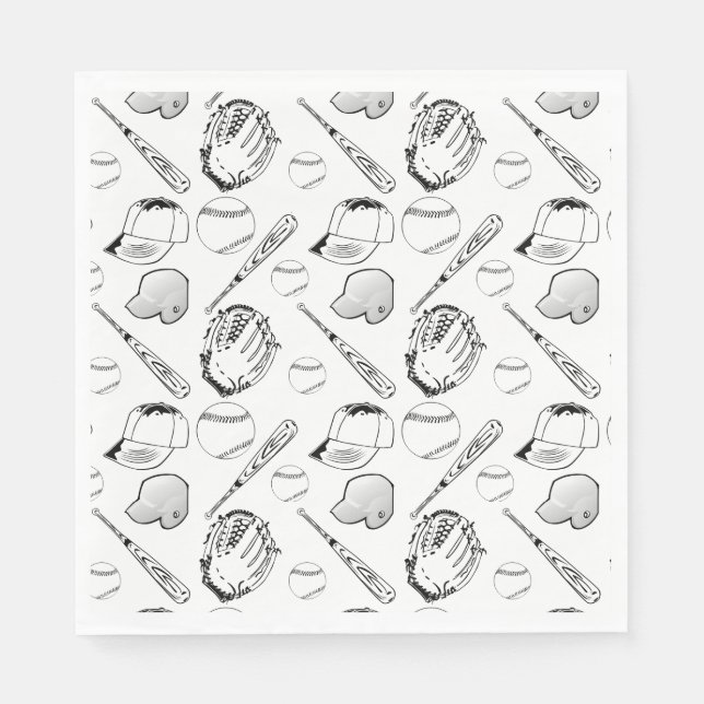 Guardanapo De Papel Baseball/ Colagem de Softball Napkins (Frente)