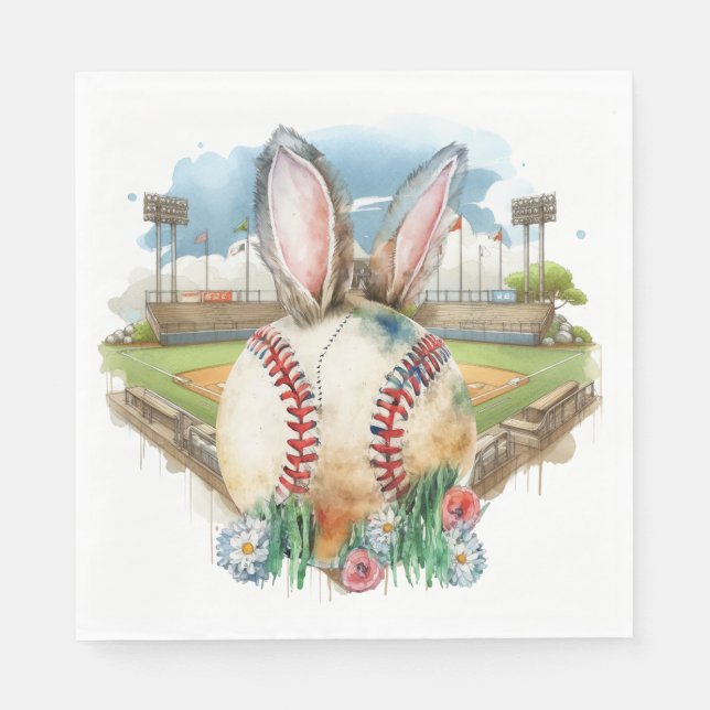 Guardanapo De Papel Baseball Easter  themed  (Frente)