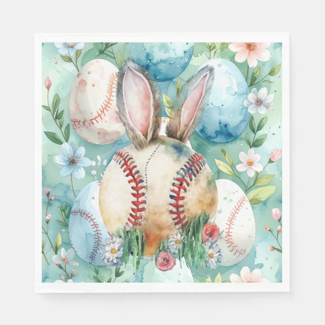 Guardanapo De Papel Baseball Easter  themed  (Frente)