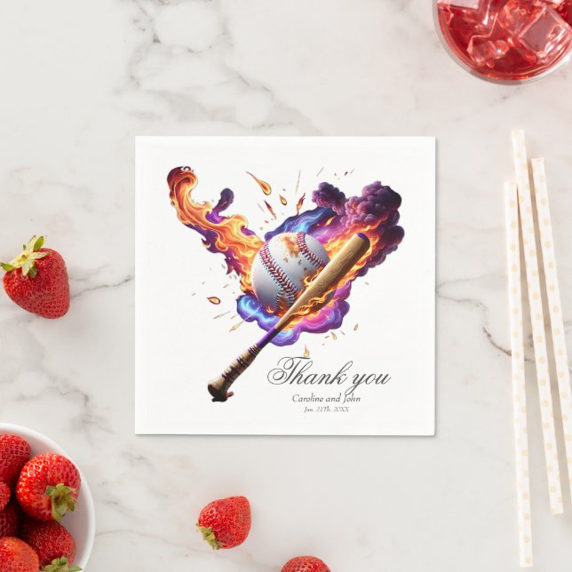 Guardanapo De Papel Baseball no Fogo. (Insitu)