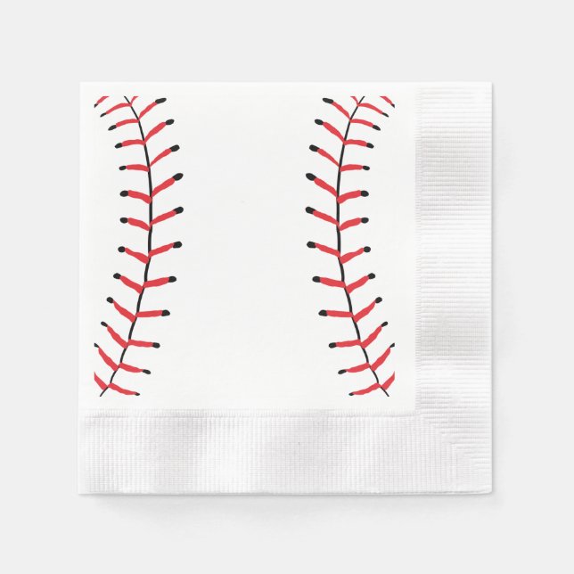 Guardanapo De Papel Baseball Seams Estilo Esportivo Tema Baseball (Frente)