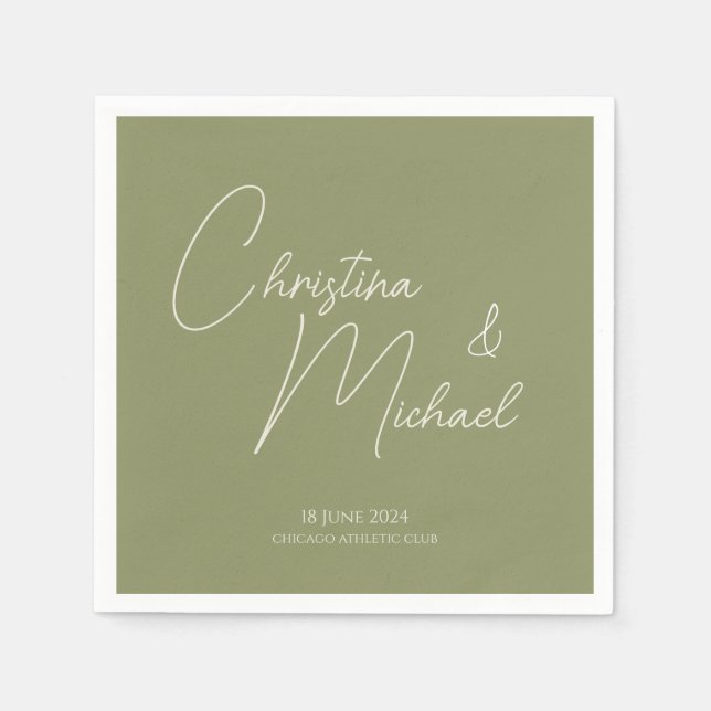 Guardanapo De Papel Basil ・ Script Manuscrito (Frente)