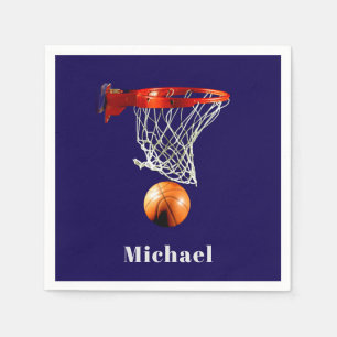 Guardanapo De Papel Basquetebol Substitua pelo Seu Nome