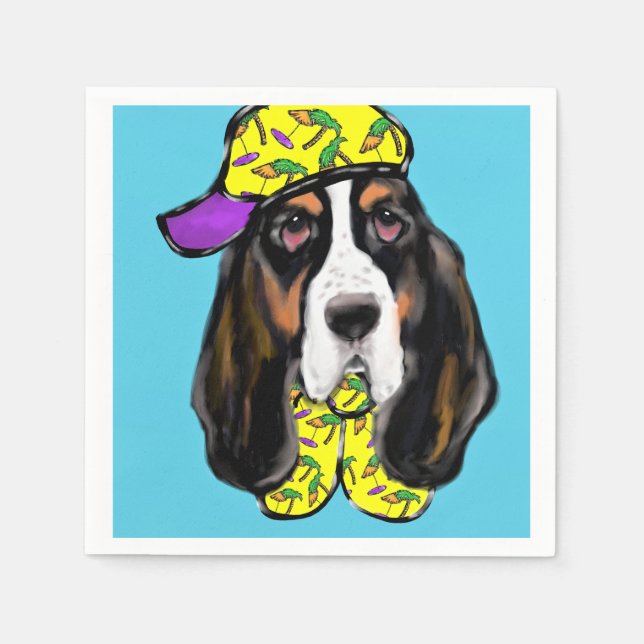 Guardanapo De Papel Basset Hound (Frente)