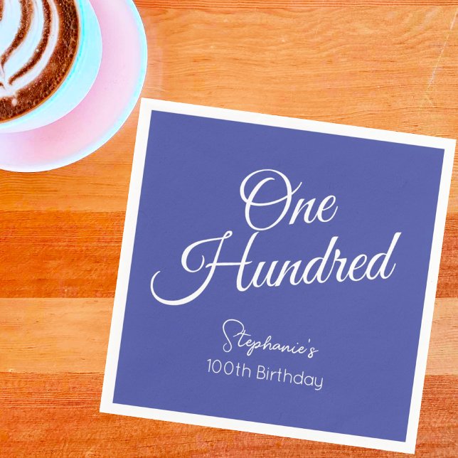 Guardanapo De Papel Basta moderna Lavanda de Script 100º Aniversário (Criador carregado)