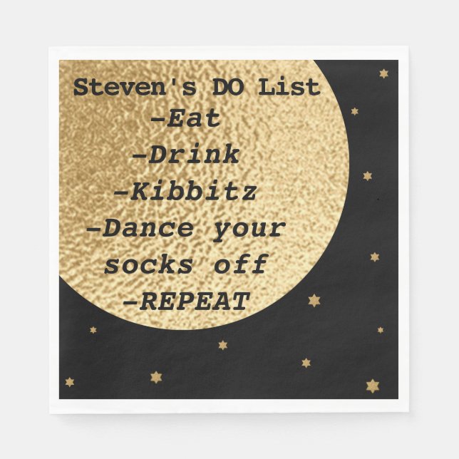 Guardanapo De Papel Bat Bar Mitzvah Espaço Fora deste Mundo (Frente)