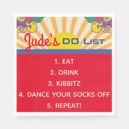 Guardanapo De Papel Bat Bar Mitzvah Hippie Themed Napkins