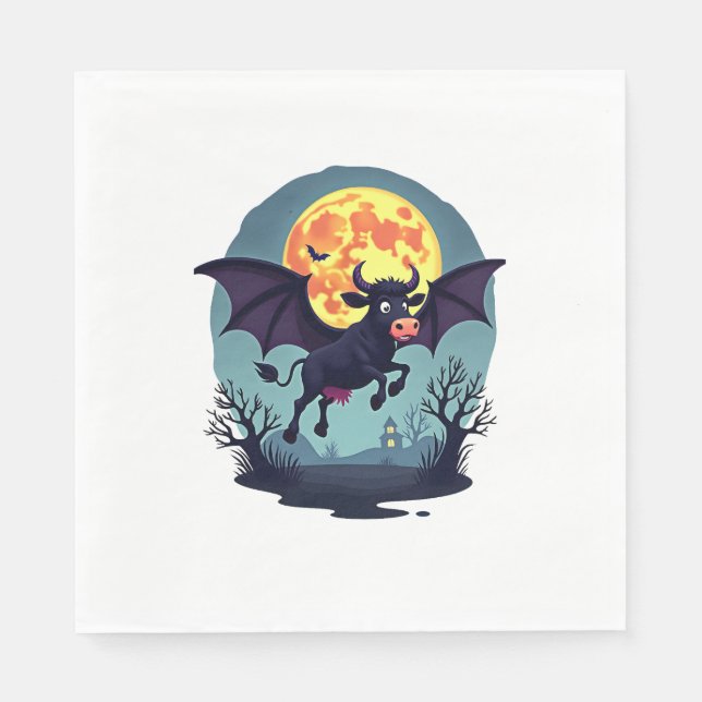Guardanapo De Papel Bat Cow à meia-noite (Frente)