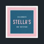 Guardanapo De Papel BAT MITZVAH bloco moderno a negrito cor azul escur<br><div class="desc">por kat massard >> WWW.SIMPLYSWEETPAPERIE.COM <<<</div>