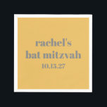 Guardanapo De Papel Bat Mitzvah, Cinza Amarelo-Negrito<br><div class="desc">Na moda Bold Typografia Amarelo e Cinza Bat Mitzvah Napkins</div>