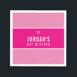 Guardanapo De Papel BAT MITZVAH — estrela rosa simples e bonito modern<br><div class="desc">por kat massard >> WWW.SIMPLYSWEETPAPERIE.COM <<<</div>