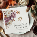 Guardanapo De Papel Bat Mitzvah, Floral Burgundy<br><div class="desc">Descubra a beleza do outono de outono da Burgundia Floral Bat Mitzvah Napkins! Estes guardanapos incríveis são a maneira perfeita de trazer um toque da temporada para a sua celebração. Com os seus belos designs florais de outono e matizes ricos,  eles elevarão o seu evento a novas alturas.</div>