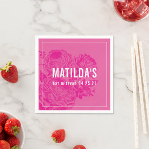 Guardanapo De Papel BAT MITZVAH moderno, elegante, cor-de-rosa bonito