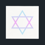 Guardanapo De Papel Bat Mitzvah Star de David Cor-de-rosa azul Roxo<br><div class="desc">Este guardanapo,  simples mas moderno,  será perfeito para a celebração do Bat Mitzvah. Este design apresenta uma Estrela de David em tons de rosa,  azul-aqua e roxo. Desenhado pela artista ©Susan Coffey.</div>
