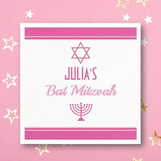 Guardanapo De Papel Bat Personalizado Mitzvah Napkins