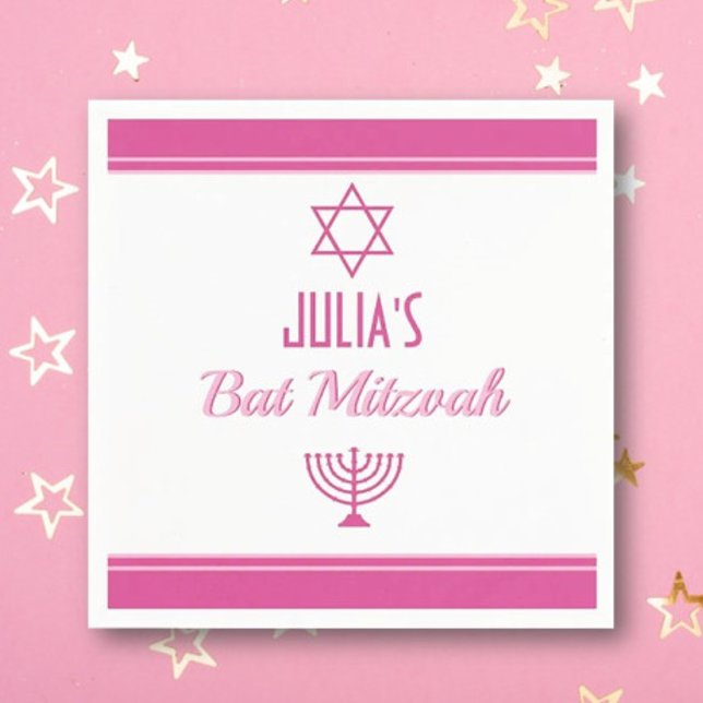 Guardanapo De Papel Bat Personalizado Mitzvah Napkins (Criador carregado)