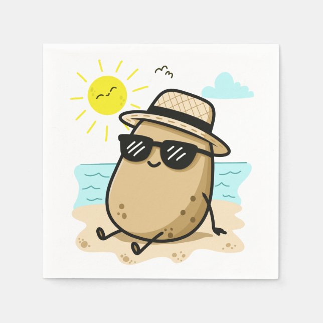 Guardanapo De Papel Batata na Praia Vibes de Verão (Frente)