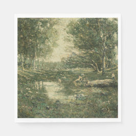 Guardanapo De Papel Bathers in Green Woodland Landscape (Arte Vintage)