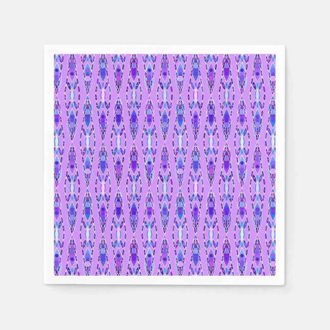 Guardanapo De Papel Batik Tribal - Lavanda, Azul e Violeta (Frente)
