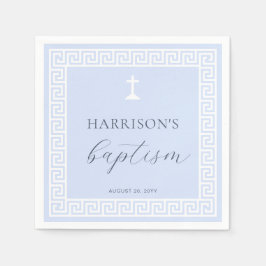 Guardanapo De Papel Batismo azul-chave grego