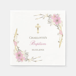 Guardanapo De Papel Batismo católico cereja florescente