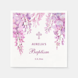 Guardanapo De Papel Batismo de Wistéria Rosa