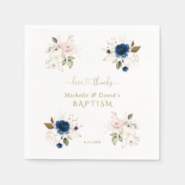 Guardanapo De Papel Batismo Dourado azul-rosa encantador gêmeas plana