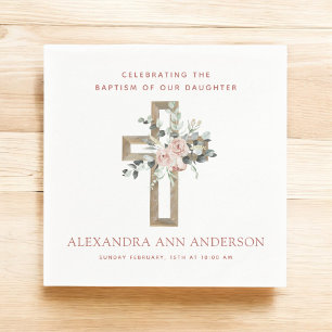 Guardanapo De Papel Batismo feminino Rosa Rosa Rosa Rosa Rosa Cristã