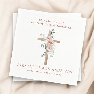 Guardanapo De Papel Batismo feminino Rosa Rosa Rosa Rosa Rosa Cristã