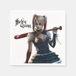Guardanapo De Papel Batman Arkham Knight   Harley Quinn com Bat