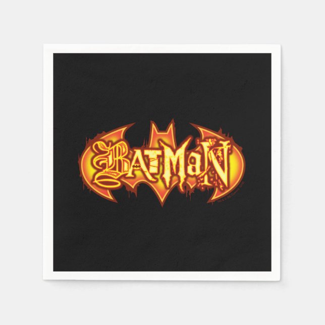 Guardanapo De Papel Batman | Logotipo sazonal laranja (Frente)