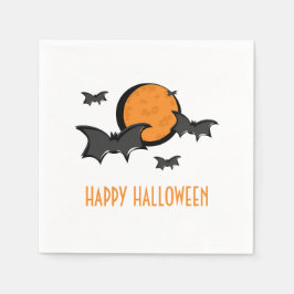 Guardanapo De Papel Bats and Moon Halloween Paper Napkins